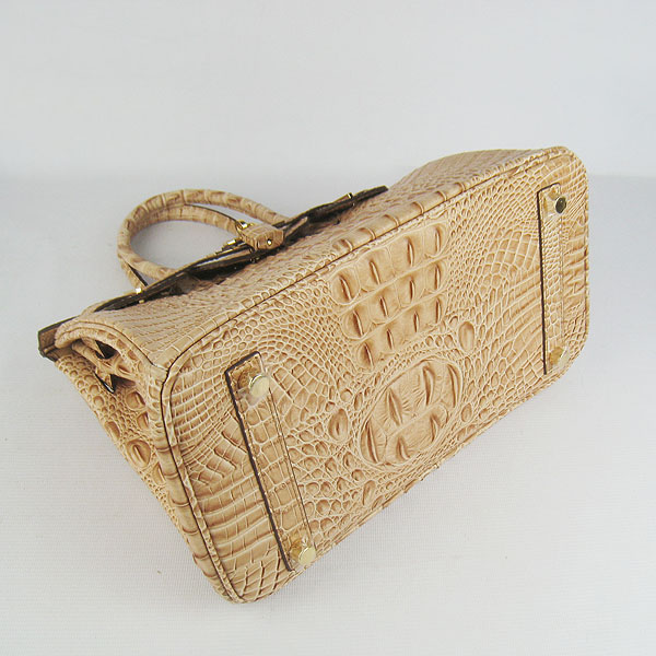 Replica Hermes Birkin 30CM Crocodile Head Veins Bag Earth Yellow 6088 On Sale